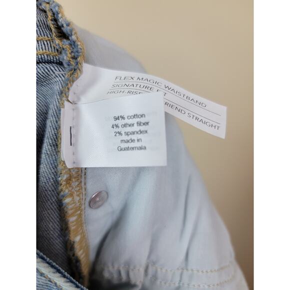 Lane Bryant High Rise Girlfriend Straight Leg Jeans Size 22 Blue Distressed - Picture 9 of 9